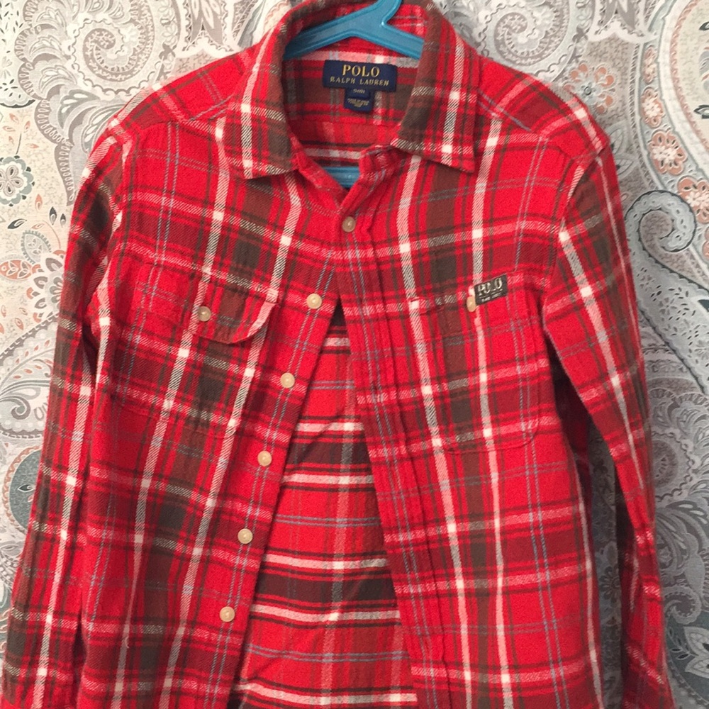 Polo button down shirt.